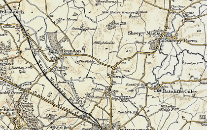 Old map of Pinwall in 1901-1902