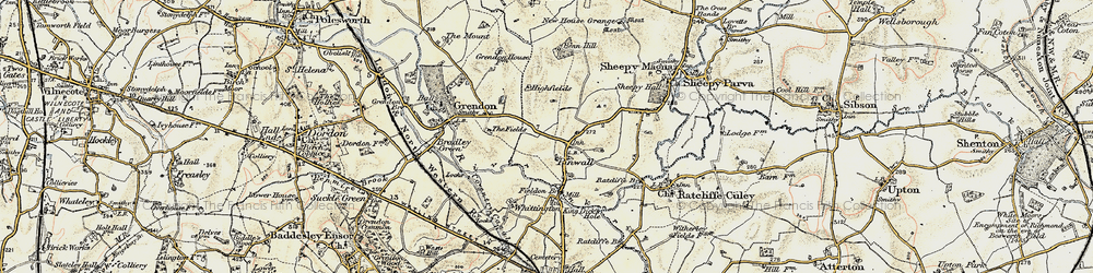 Old map of Pinwall in 1901-1902