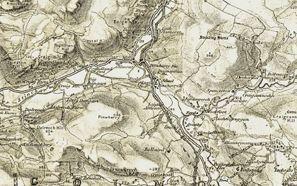 Old map of Linkumtoy Burn in 1905