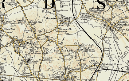 Old map of Pipe and Lyde in 1900-1901