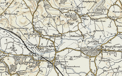 Old map of Pipe Ridware in 1902