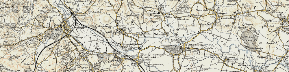 Old map of Pipe Ridware in 1902