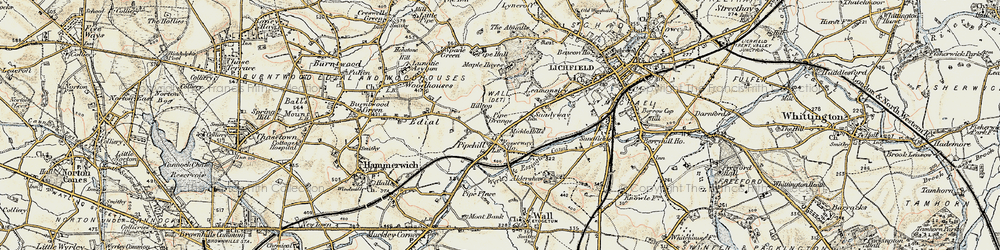 Old map of Pipehill in 1902