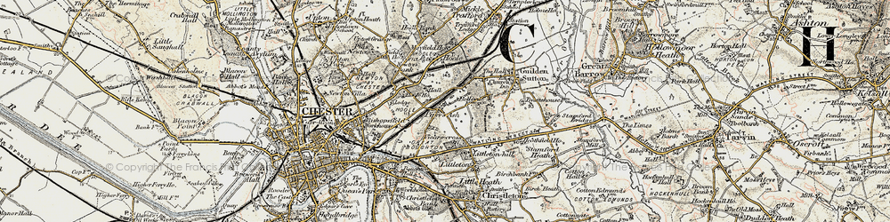 Old map of Piper's Ash in 1902-1903