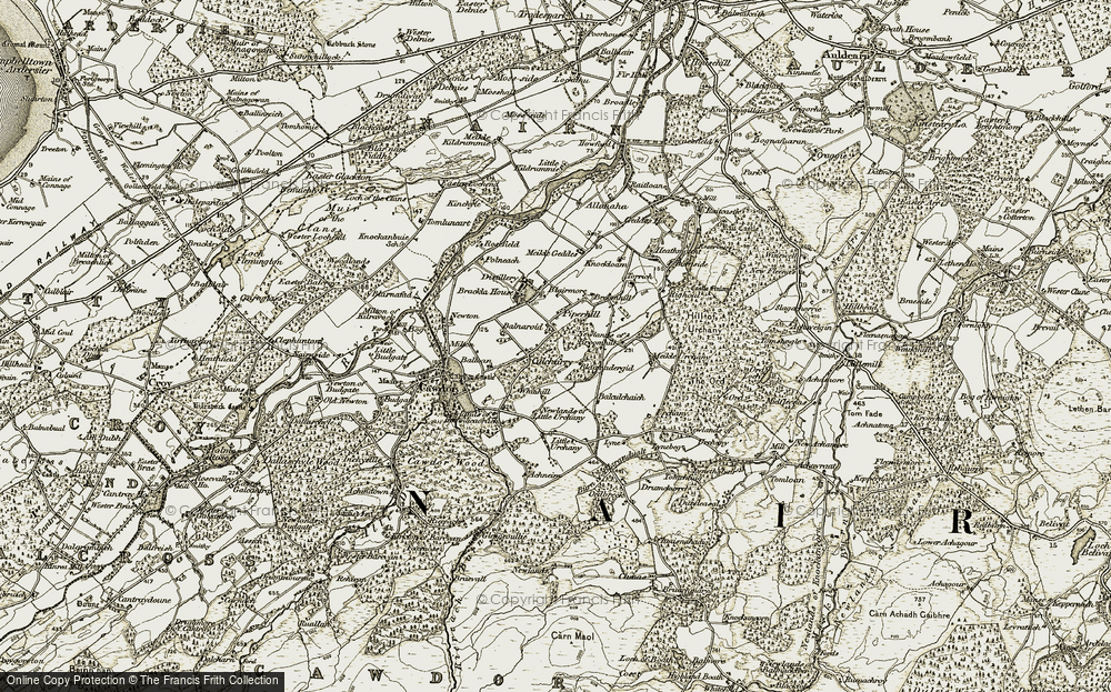 Old Map of Piperhill, 1911-1912 in 1911-1912