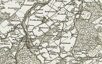 Old map of Piperhill in 1911-1912