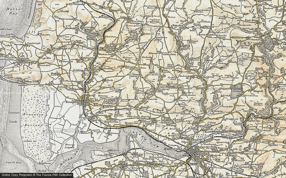 Old Map of Pippacott, 1900 in 1900