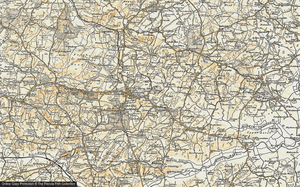 Old Map of Pipsden, 1898 in 1898