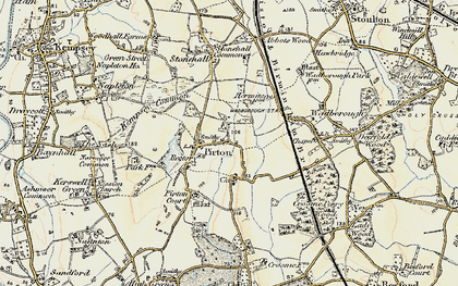 Old map of Pirton in 1899-1901