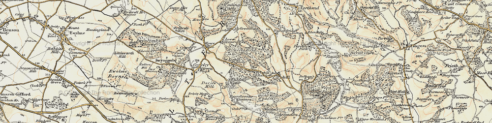 Old map of Pishill Bank in 1897-1898