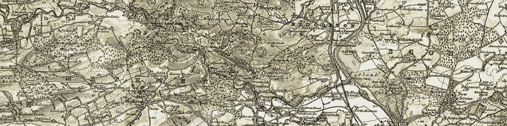 Old map of Pitcairngreen in 1907-1908