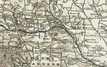 Old map of Pitcaple in 1909-1910