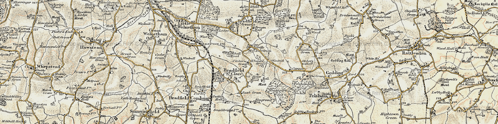 Old map of Pitcher's Green in 1899-1901