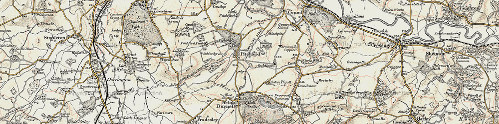 Old map of Pitchford in 1902