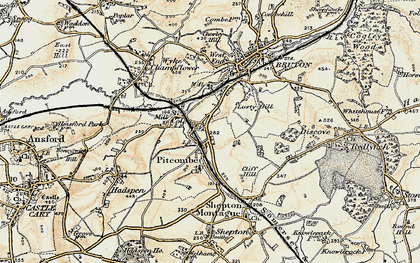 Old map of Pitcombe in 1899