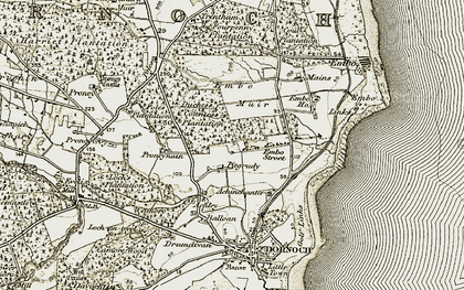 Old map of Pitgrudy in 1911-1912