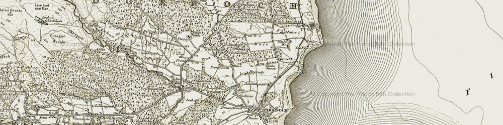 Old map of Pitgrudy in 1911-1912