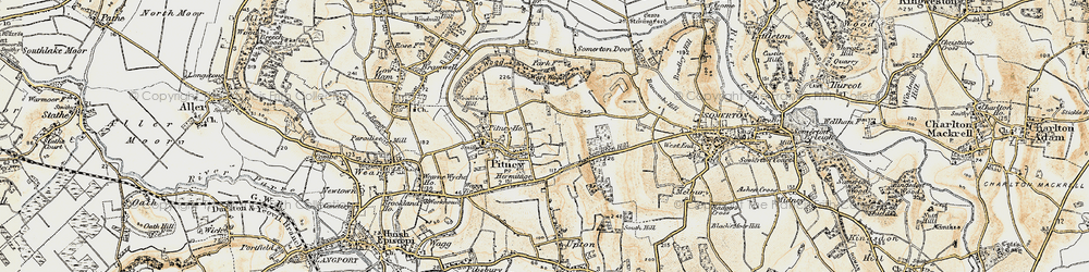 Old map of Pitney in 1898-1900