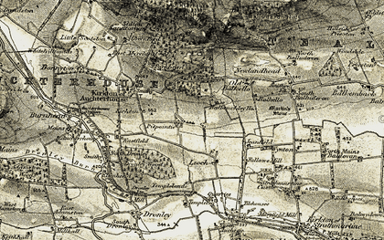 Old map of Pitpointie in 1907-1908