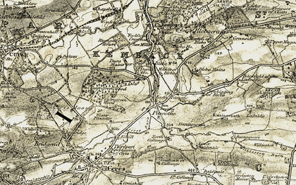 Old map of Pitscottie in 1906-1908