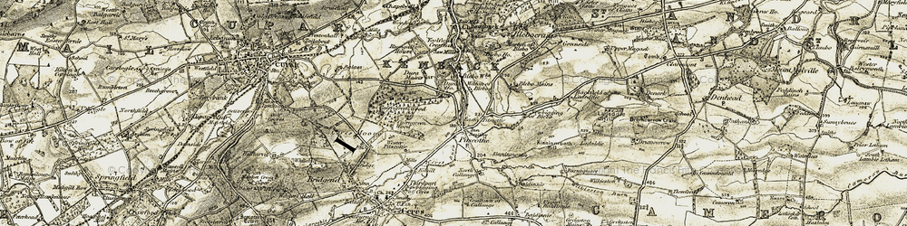 Old map of Backfield of Ladeddie in 1906-1908