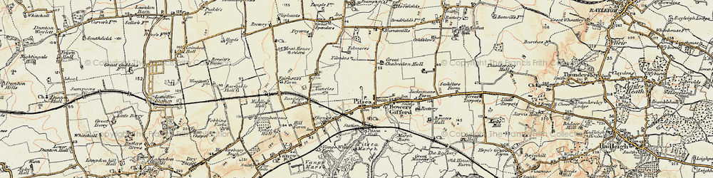 Old map of Pitsea in 1898