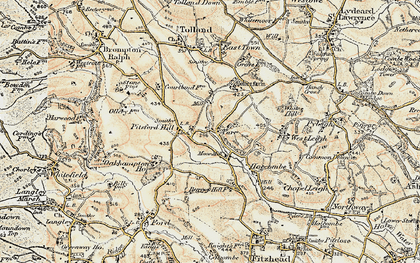Old map of Pitsford Hill in 1898-1900