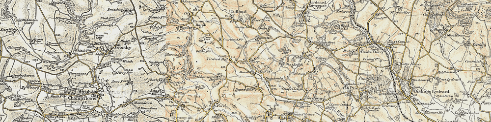 Old map of Pitsford Hill in 1898-1900