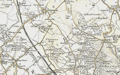 Old map of Pitstone Hill in 1898-1899