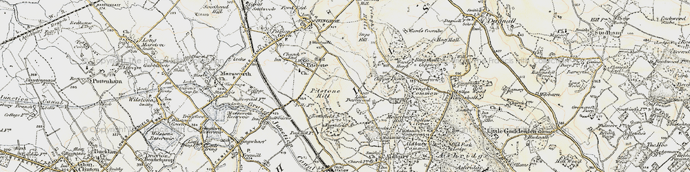 Old map of Pitstone Hill in 1898-1899