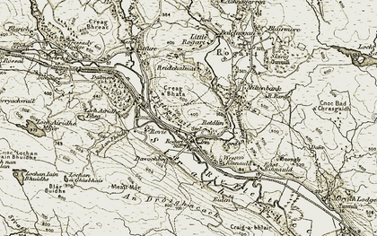 Old map of Bad an Fhèidh in 1910-1912