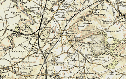 Old map of Pittington in 1901-1904
