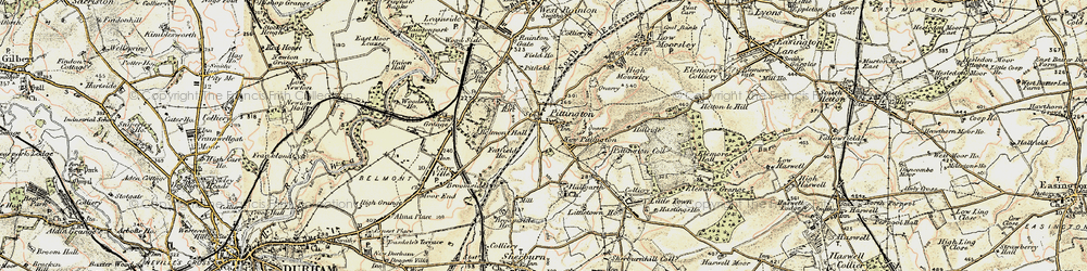 Old map of Pittington in 1901-1904