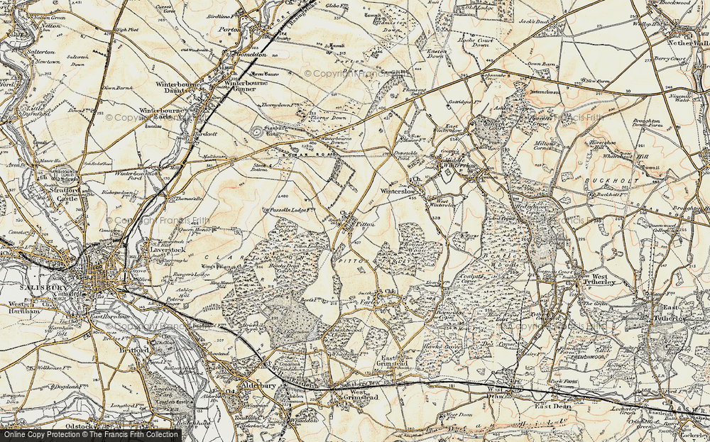 Old Map of Historic Map covering Beechy Dean Copse in 1897-1898
