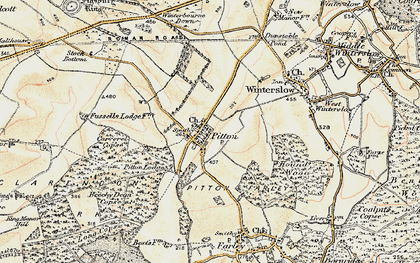 Old map of Pitton in 1897-1898