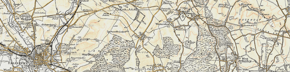 Old map of Pitton in 1897-1898