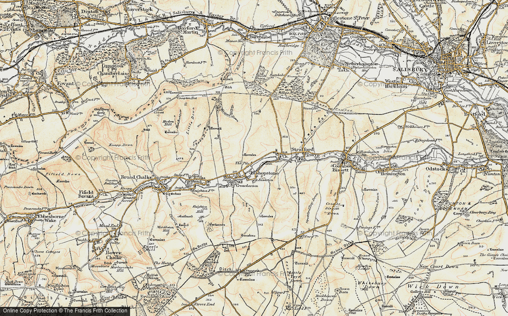 Old Map of Historic Map covering Windwhistle in 1897-1899