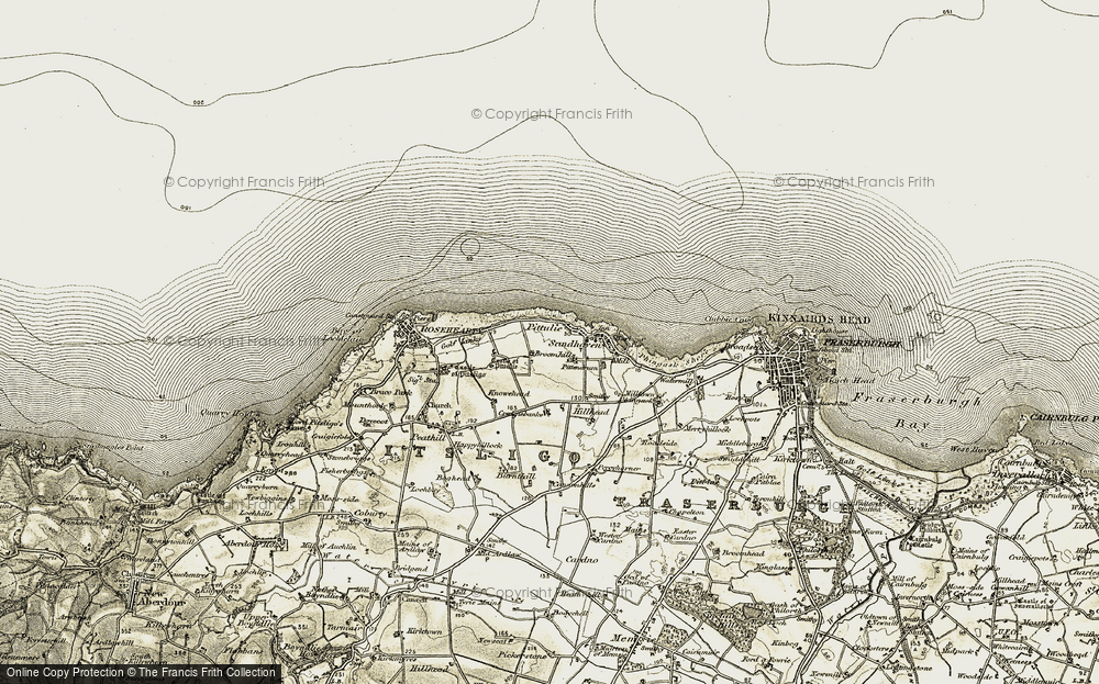 Old Map of Pittulie, 1909-1910 in 1909-1910