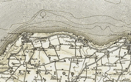 Old map of Pittulie in 1909-1910