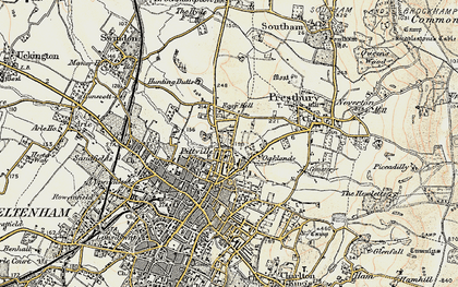Old map of Pittville in 1898-1900