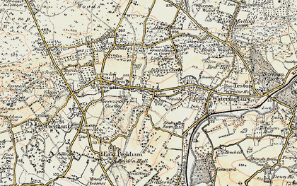 Old map of Pizien Well in 1897-1898