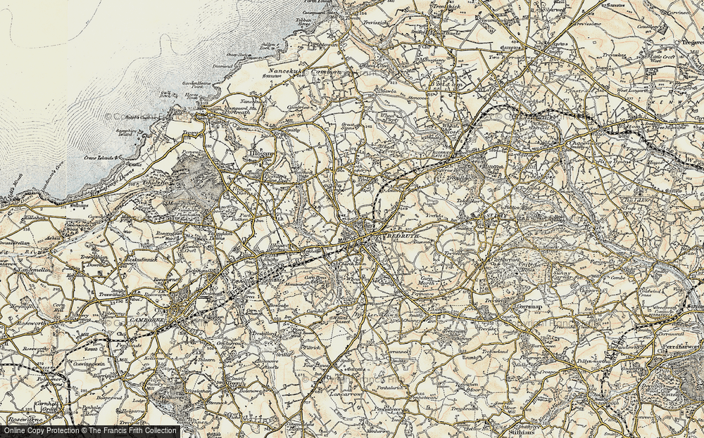 Old Map of Plain-an-Gwarry, 1900 in 1900