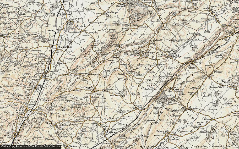 Old Map of Plaish, 1902 in 1902