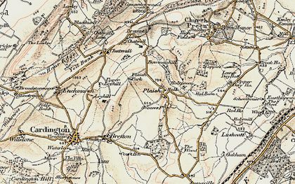 Old map of Plaish in 1902