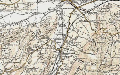 Old map of Plas Dinam in 1902-1903