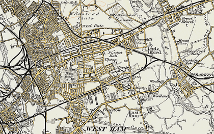 Old map of Plashet in 1897-1902