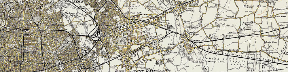 Old map of Plashet in 1897-1902