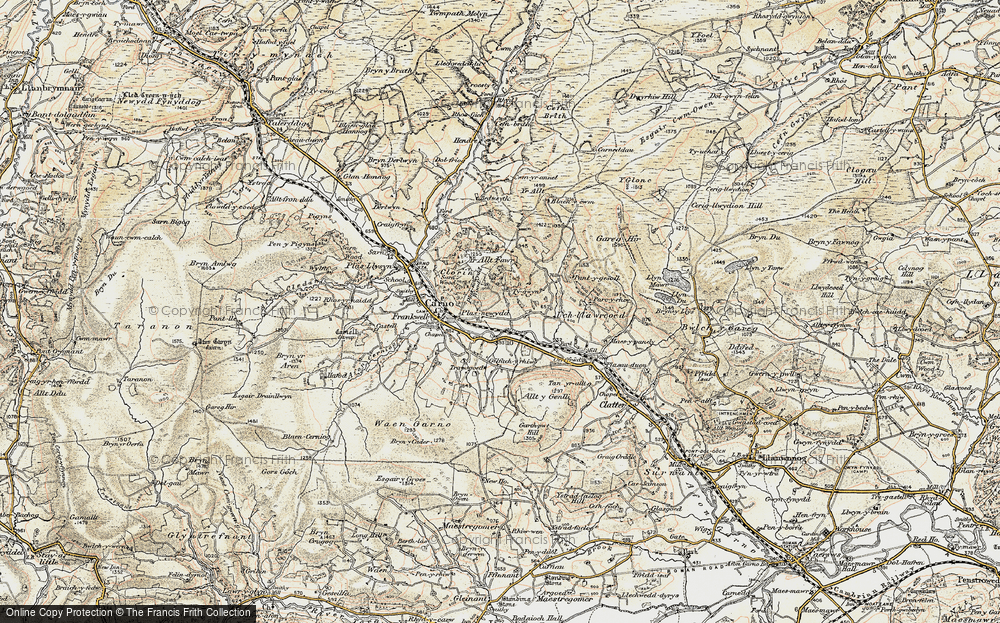 Old Map of Historic Map covering Wgi-fawr in 1902-1903