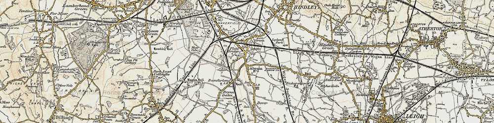 Old map of Platt Bridge in 1903