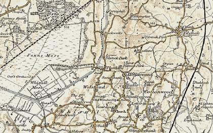 Old map of Platt Lane in 1902